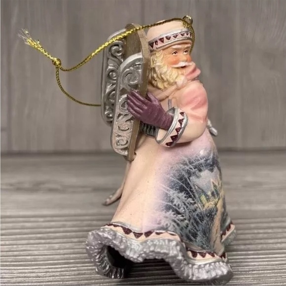 Ashton Drake old world Santa Thomas Kinkade winter path of welcome ornament - Picture 7 of 8
